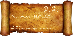 Petrovics Hágár névjegykártya